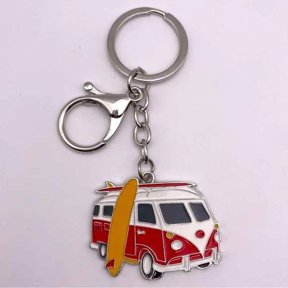 SURF’S UP | Red VW Bus | Bag Charm | Keychain (Brand New!) ✨ - Picture 1 of 11